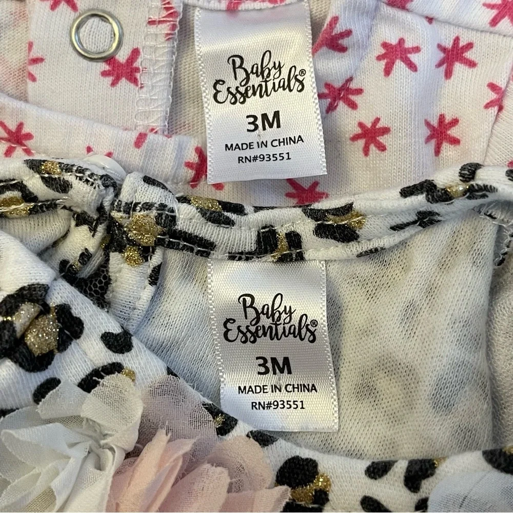 Baby Essentials 3M Leopard and Penguin Tutu Outfit Set